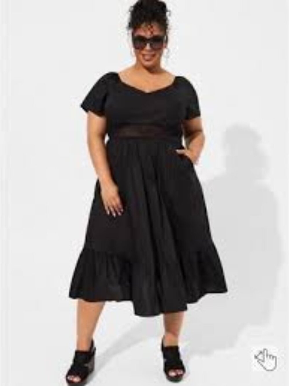 NWT Torrid Midi Poplin Sheer Waist Dress 2X (18-20)